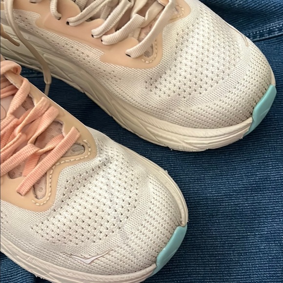Hoka Women's Cream and Peach Sneakers - Picture 4 of 5